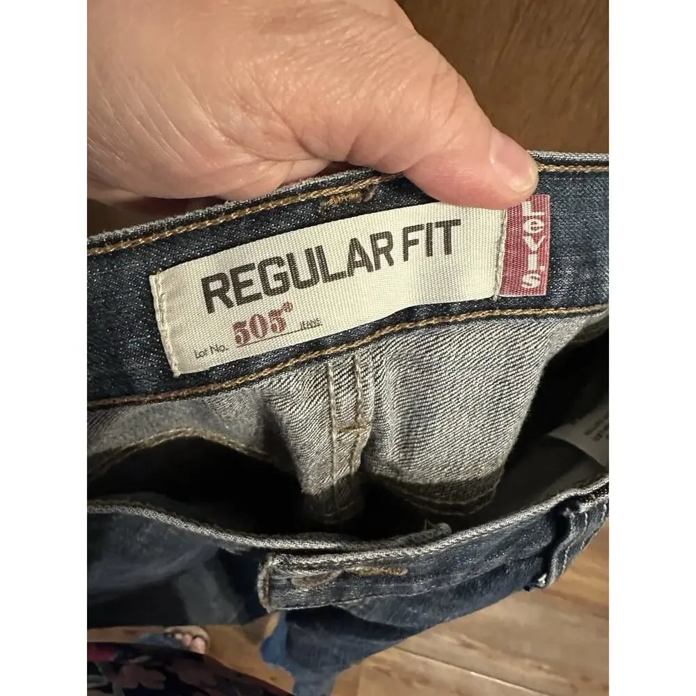 Levis classic denim 505 blue jeans men size 36x34 comfort regular fit straight